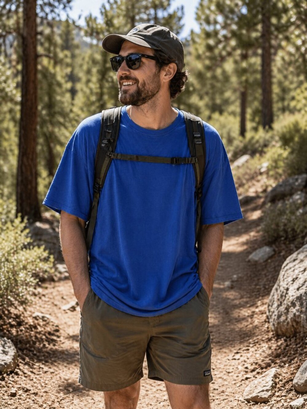 Fruit Of The Loom Solid Blue T-Shirt